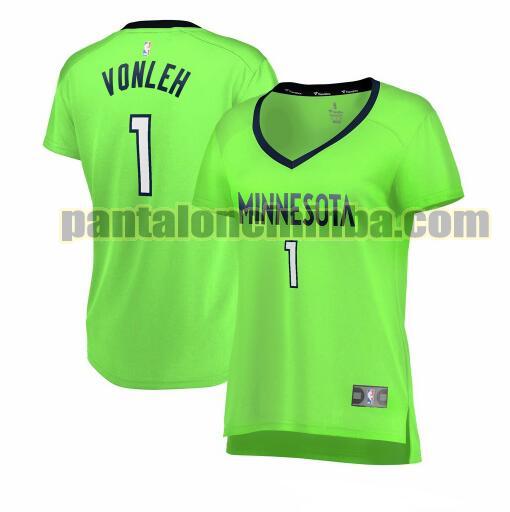 Maglia Donna basket Noah Vonleh 1 Minnesota Timberwolves Verde statement edition