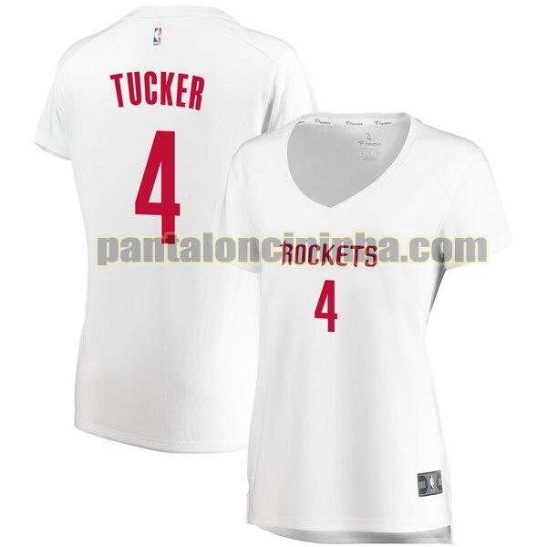 Maglia Donna basket PJ Tucker 4 Houston Rockets Bianco association edition