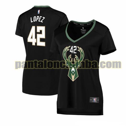 Maglia Donna basket Robin Lopez 42 Milwaukee Bucks Nero statement edition