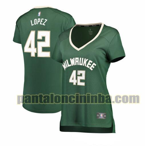 Maglia Donna basket Robin Lopez 42 Milwaukee Bucks Verde icon edition