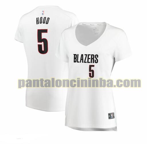 Maglia Donna basket Rodney Hood 5 Portland Trail Blazers Bianco association edition