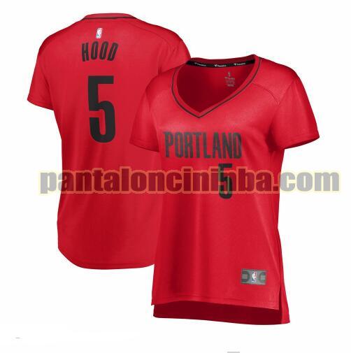 Maglia Donna basket Rodney Hood 5 Portland Trail Blazers Rosso statement edition