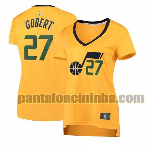 Maglia Donna basket Rudy Gobert 27 Utah Jazz Giallo statement edition