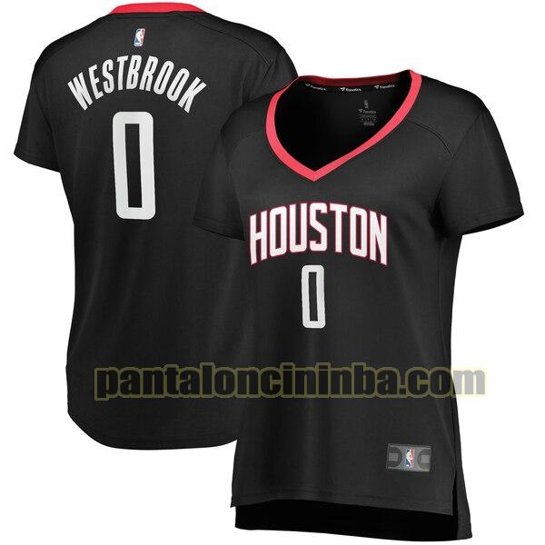 Maglia Donna basket Russell Westbrook 0 Houston Rockets Nero statement edition