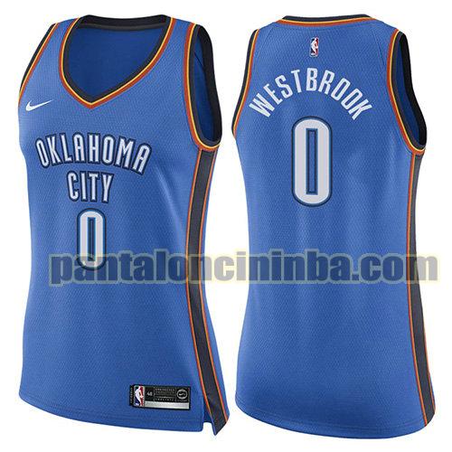 Maglia Donna basket Russell Westbrook 0 Oklahoma City Thunder Blu Icon 2017-18