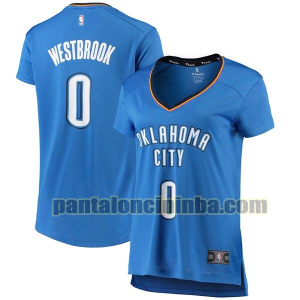 Maglia Donna basket Russell Westbrook 0 Oklahoma City Thunder Blu Iconico