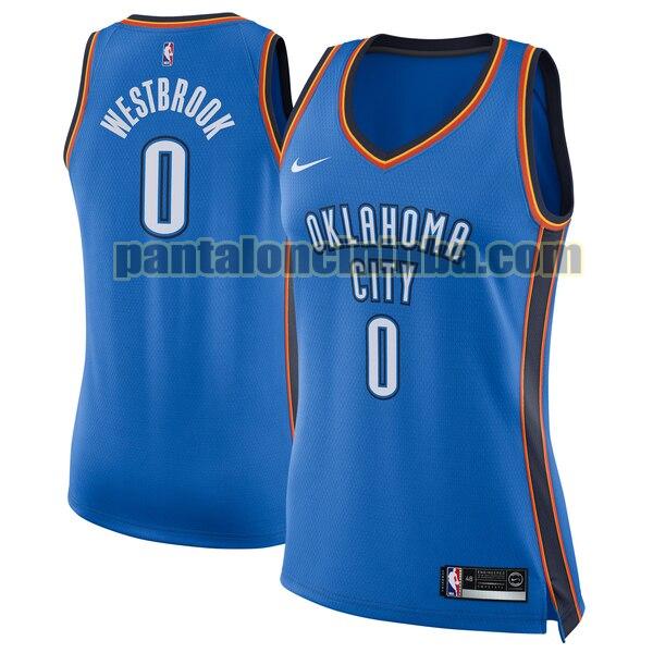 Maglia Donna basket Russell Westbrook 0 Oklahoma City Thunder Blu Nike icon edition