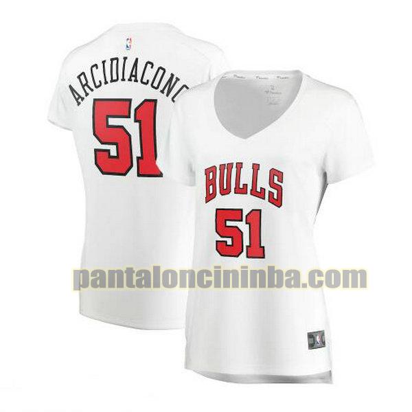 Maglia Donna basket Ryan Arcidiacono 51 Chicago Bulls Bianco association edition