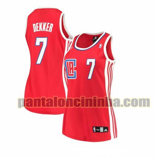 Maglia Donna basket Sam Dekker 7 Los Angeles Clippers Rosso Replica