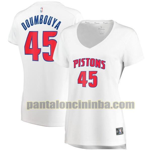 Maglia Donna basket Sekou Doumbouya 45 Detroit Pistons Bianco association edition