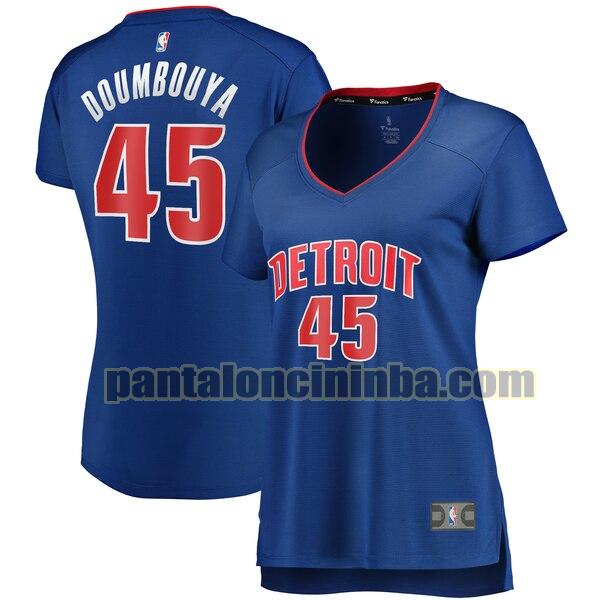 Maglia Donna basket Sekou Doumbouya 45 Detroit Pistons Blu icon edition