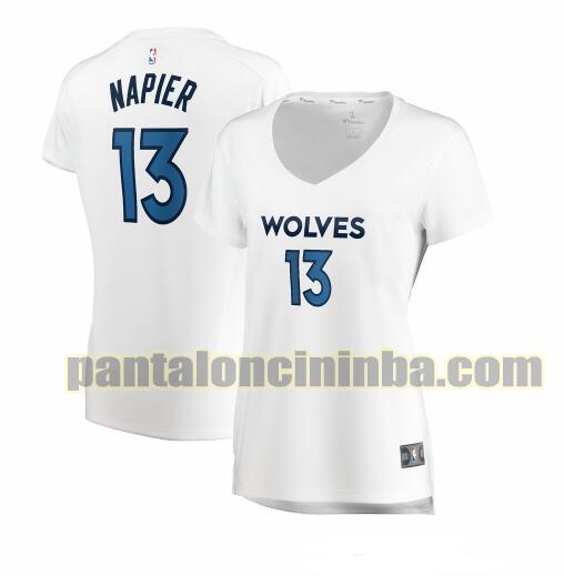 Maglia Donna basket Shabazz Napier 13 Minnesota Timberwolves Bianco association edition