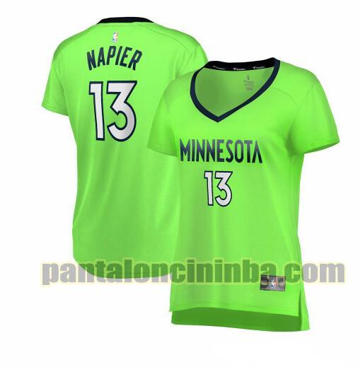 Maglia Donna basket Shabazz Napier 13 Minnesota Timberwolves Verde statement edition