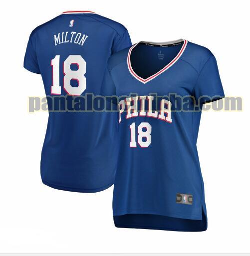 Maglia Donna basket Shake Milton 18 Philadelphia 76ers Blu icon edition