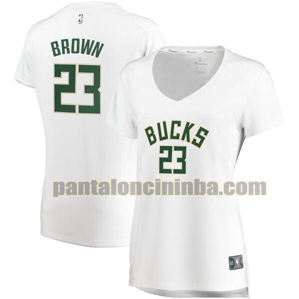 Maglia Donna basket Sterling Brown 23 Milwaukee Bucks Bianco association edition