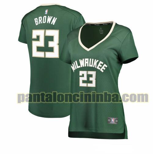 Maglia Donna basket Sterling Brown 23 Milwaukee Bucks Verde icon edition