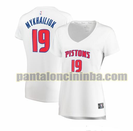 Maglia Donna basket Sviatoslav Mykhailiuk 19 Detroit Pistons Bianco association edition