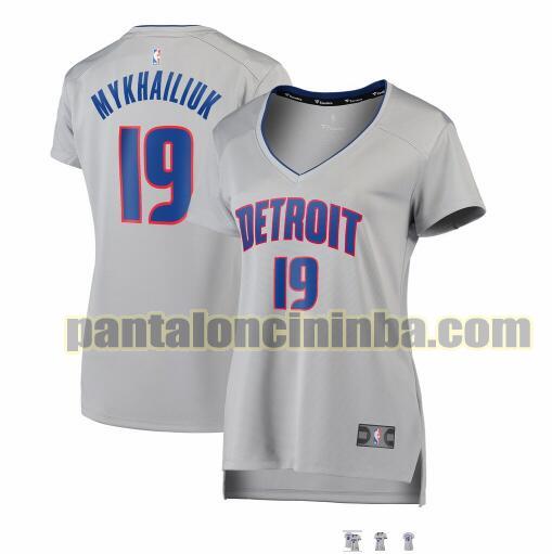 Maglia Donna basket Sviatoslav Mykhailiuk 19 Detroit Pistons Grigio statement edition