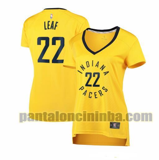 Maglia Donna basket T.J. Leaf 22 Indiana Pacers Giallo statement edition
