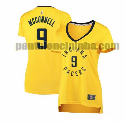 Maglia Donna basket T.J. McConnell 9 Indiana Pacers Giallo statement edition