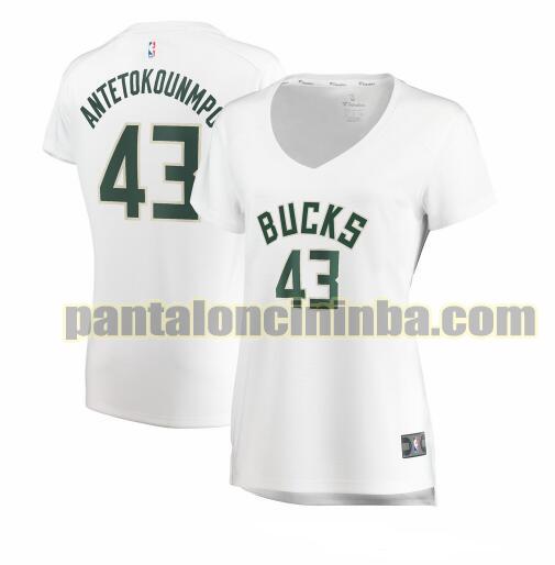 Maglia Donna basket Thanasis Antetokounmpo 43 Milwaukee Bucks Bianco association edition