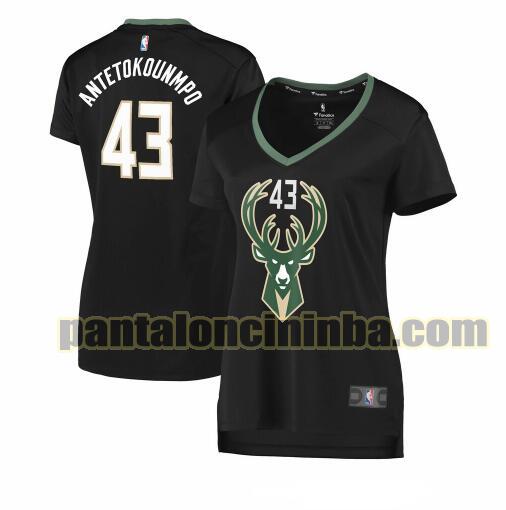 Maglia Donna basket Thanasis Antetokounmpo 43 Milwaukee Bucks Nero statement edition