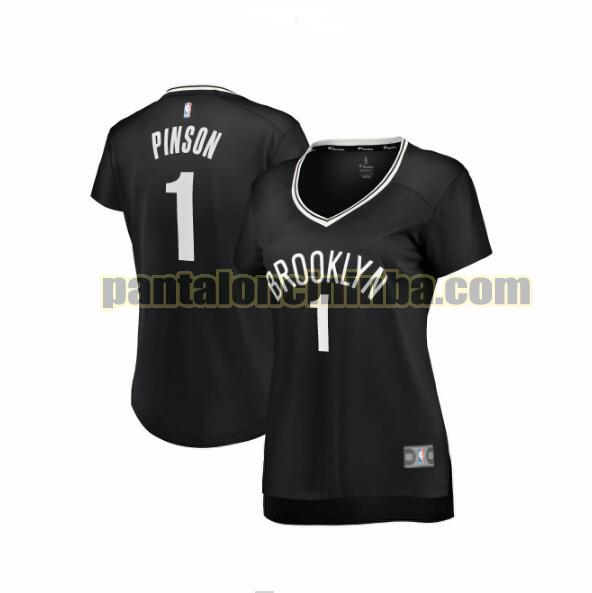 Maglia Donna basket Theo Pinson 1 Brooklyn Nets Nero icon edition