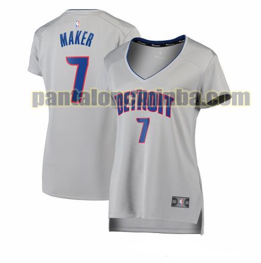 Maglia Donna basket Thon Maker 7 Detroit Pistons Grigio statement edition