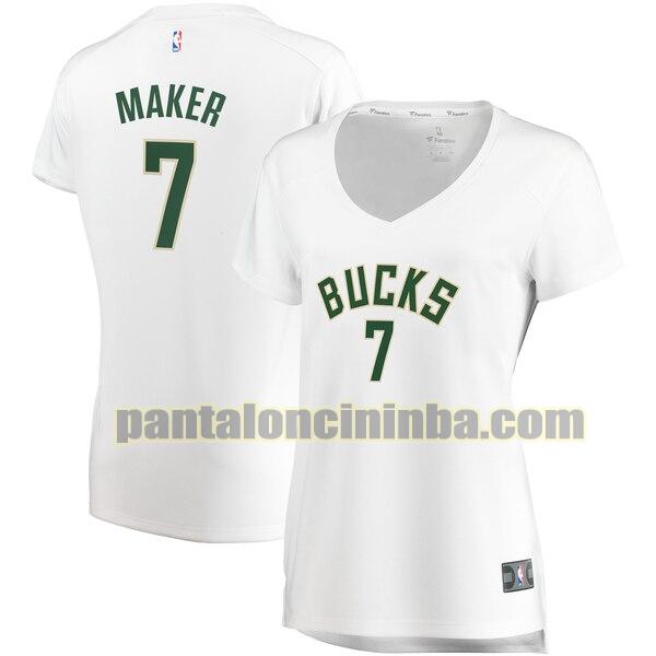 Maglia Donna basket Thon Maker 7 Milwaukee Bucks Bianco association edition