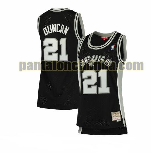 Maglia Donna basket Tim Duncan 21 San Antonio Spurs Nero hardwood classics