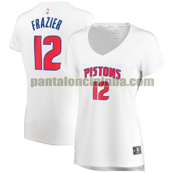 Maglia Donna basket Tim Frazier 12 Detroit Pistons Bianco association edition