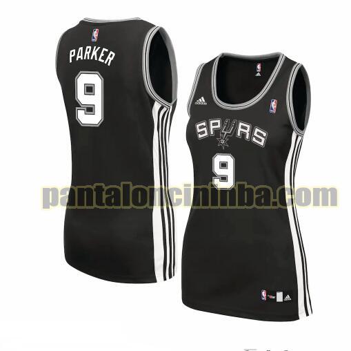 Maglia Donna basket Tony Parker 9 San Antonio Spurs Nero Replica