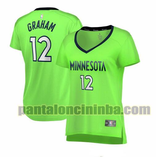 Maglia Donna basket Treveon Graham 12 Minnesota Timberwolves Verde statement edition