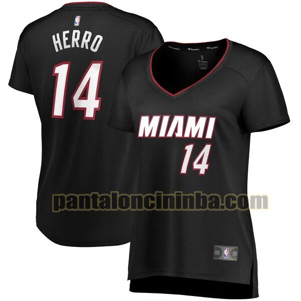 Maglia Donna basket Tyler Herro 14 Miami Heat Nero icon edition