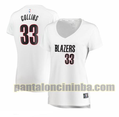 Maglia Donna basket Zach Collins 33 Portland Trail Blazers Bianco association edition