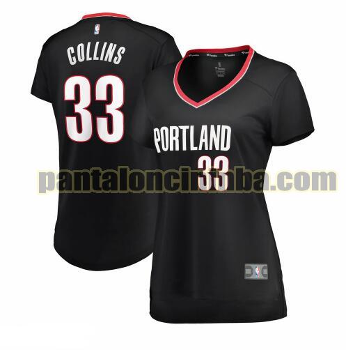 Maglia Donna basket Zach Collins 33 Portland Trail Blazers Nero icon edition