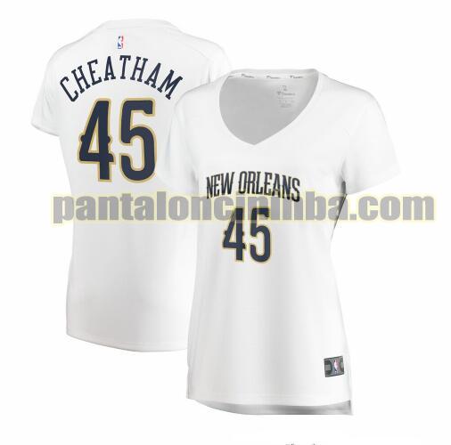 Maglia Donna basket Zylan Cheatham 45 New Orleans Pelicans Bianco association edition