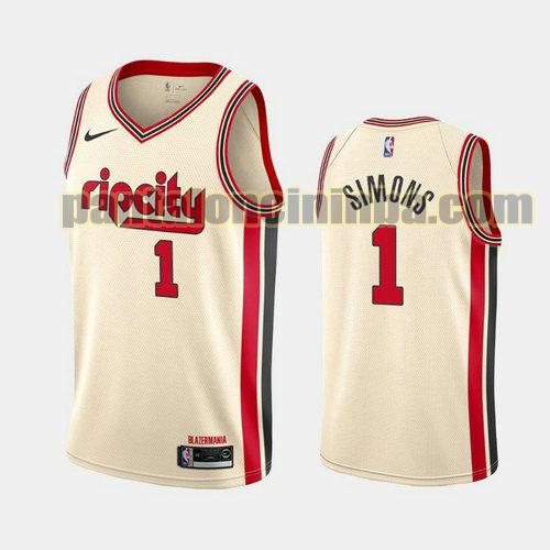 Maglia Uomo basket Anfernee Simons 1 Portland Trail Blazers Bianco Edizioni City 19-20