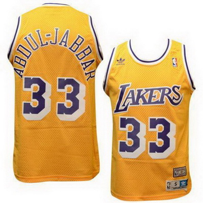 maglia basket abdul-jabbar retro los angeles lakers giallo