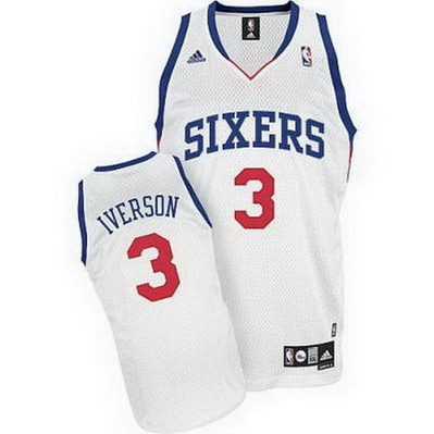 maglia nba allen iverson 3 philadelphia 76ers soul bianca