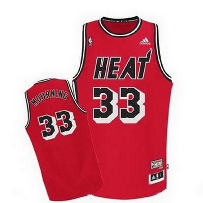 maglia nba alonzo mourning 33 miami heat classico rosso