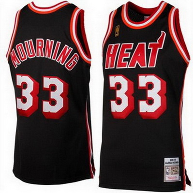 canotta alonzo mourning 33 retro miami heat nero