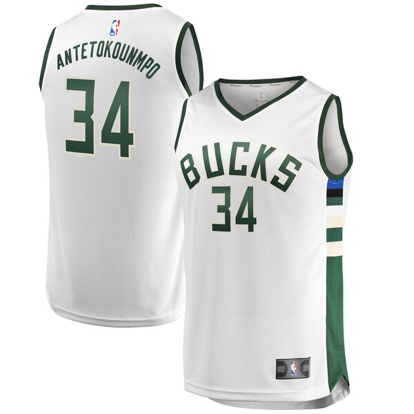 Maglia Antetokounmpo Milwaukee 34 2019-2020 Milwaukee Bucks bianca