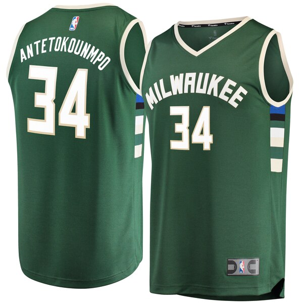 Maglia Antetokounmpo Milwaukee 34 2019-2020 Milwaukee Bucks verde