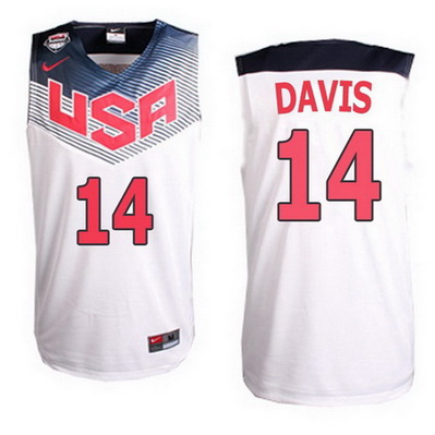 maglia basket anthony davis 14 nba usa 2014 bianca