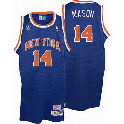 maglia nba anthony mason 14 retro new york knicks blu