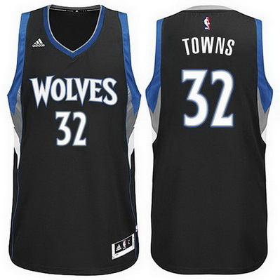 maglia anthony towns 32 minnesota timberwolves rev30 nero