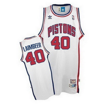 maglia nba bill laimbeer 40 retro detroit pistons bianca