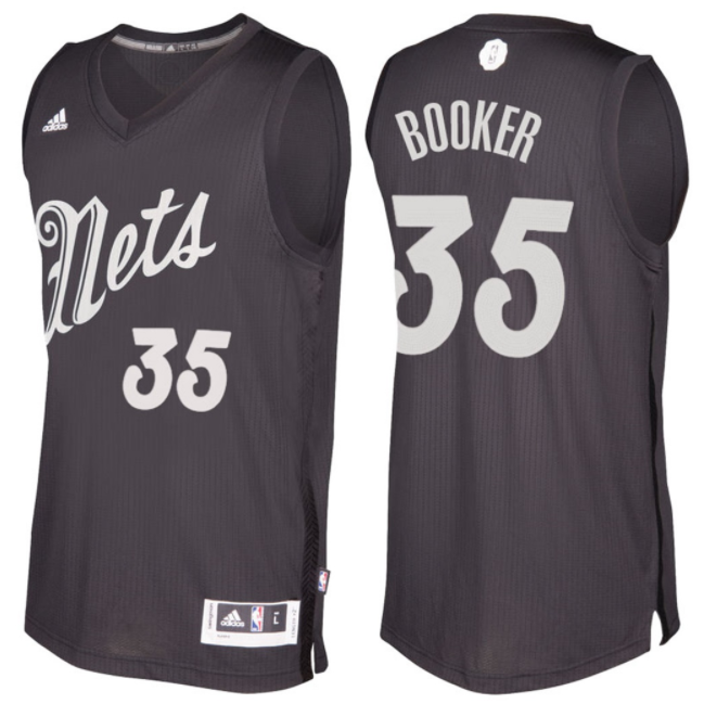 canotta brooklyn nets natale 2016 con Trevor Booker 35 nero