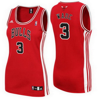 canotta nba donna chicago bulls dwyane wade 3 rosso